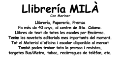 Librería Quiosco Milà 3 Librería Quiosco Milà 3