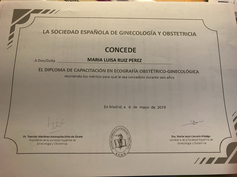 Dra. M.ª. Luisa Ruiz Pérez MEDICOS ESPECIALISTAS OBSTETRICIA Y GINECOLOGIA