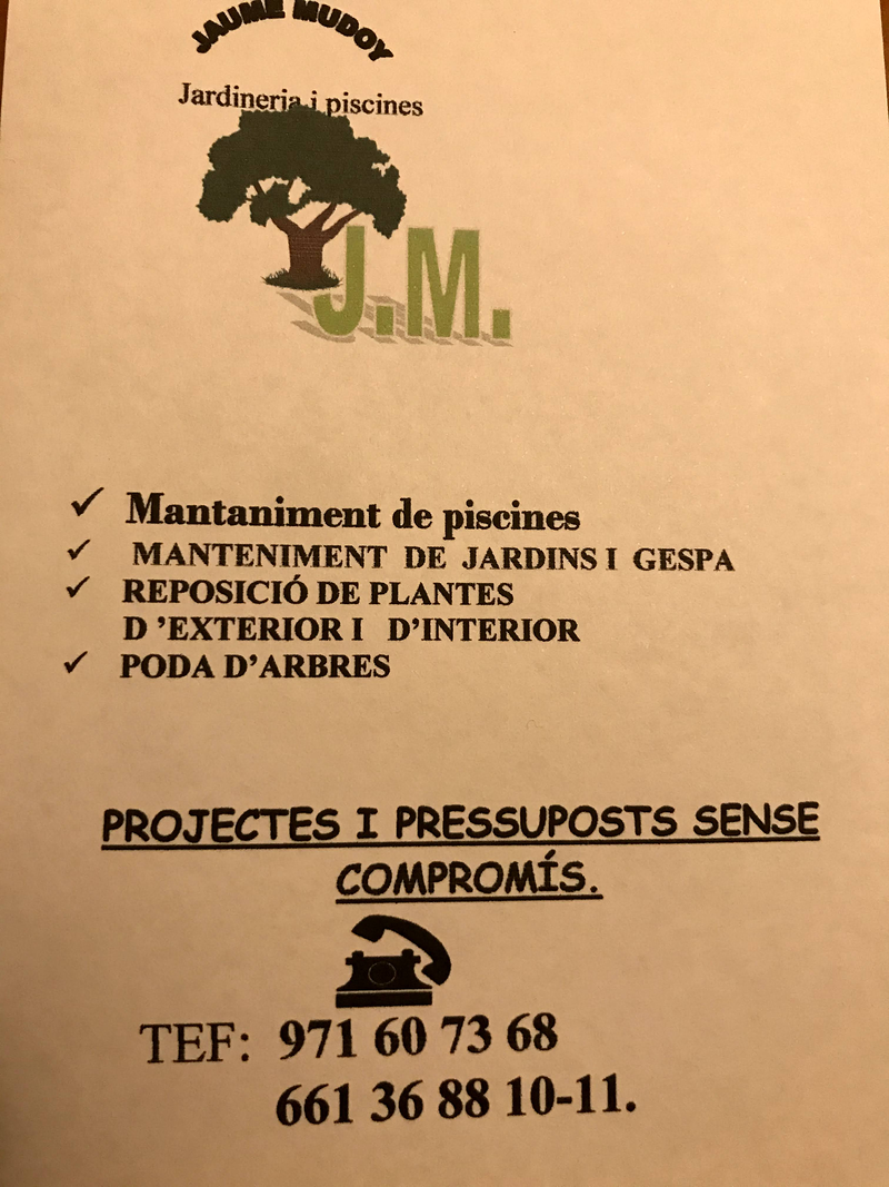 Jaume Mudoy JARDINERIA: EMPRESAS DE SERVICIOS