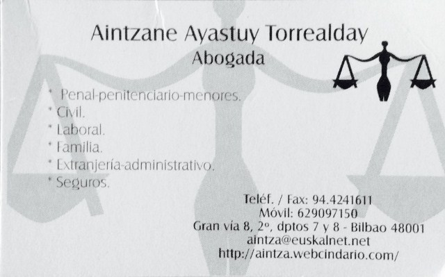 Abogada Aintzane Ayastuy ABOGADOS