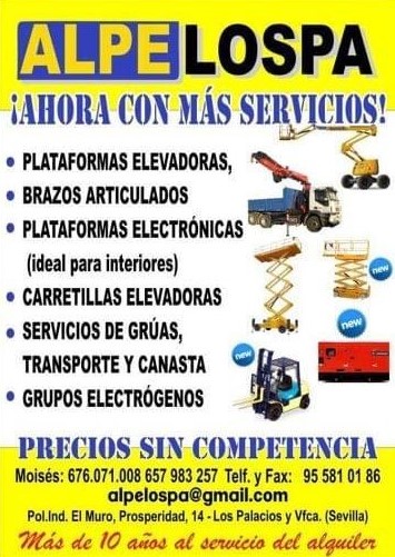 Alpelospa Multialquileres PLATAFORMAS ELEVADORAS: ALQUILER