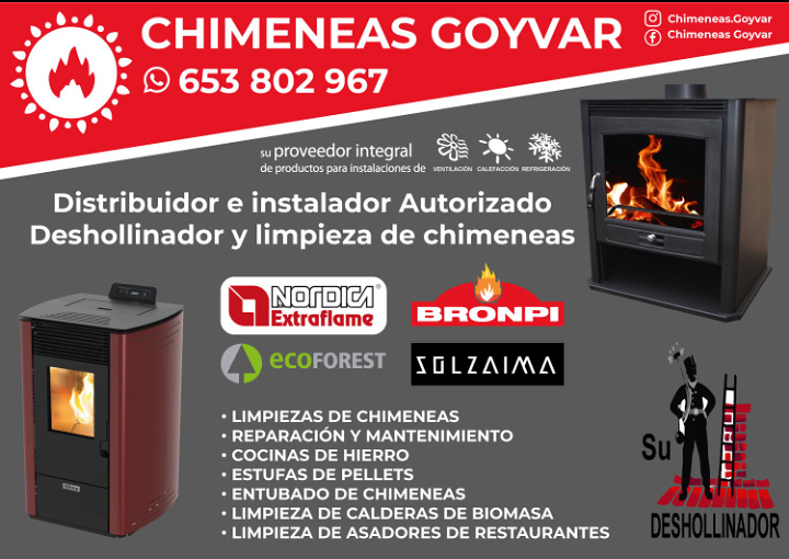 Deshollinador Chimeneas Goyvar LIMPIEZA DE CHIMENEAS