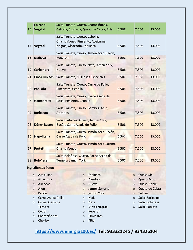 Pizza Energia L'Hospitalet de Llobregat