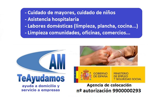 AM Te ayudamos Asistencia a domicilio ASISTENCIA A DOMICILIO: SERVICIOS PRIVADOS