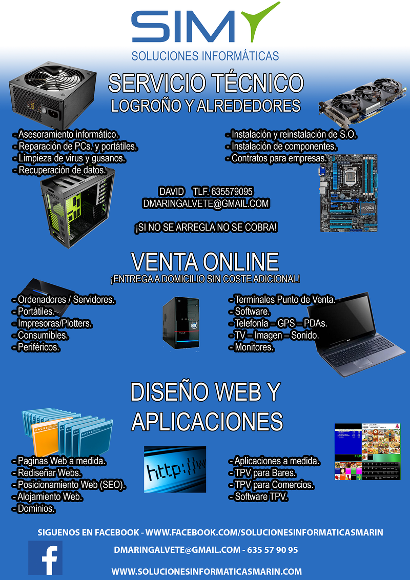 Soluciones Inform&aacute;ticas Mar&iacute;n INFORMATICA EQUIPOS: REPARACION