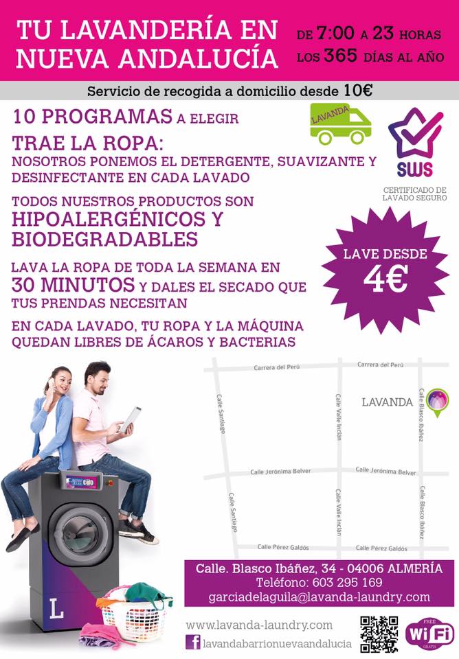 Lavander&iacute;a Autoservicio Lavanda Los &Aacute;ngeles Almería