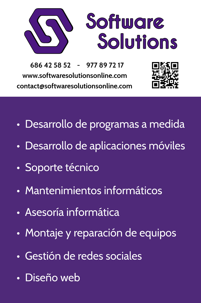 Software Solutions INFORMATICA: DISEÑO Y PROGRAMACION A MEDIDA: SOFTWARE