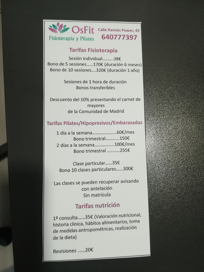 Osfit Fisioterapia Y Pilates Madrid