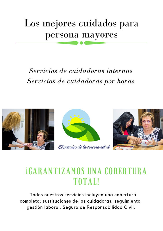 El Para&iacute;so de la Tercera Edad ASISTENCIA A DOMICILIO: SERVICIOS PRIVADOS