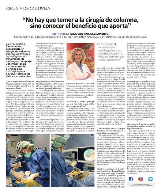 Dra. Cristina Sacramento - Tratamiento de Columna Vertebral 2