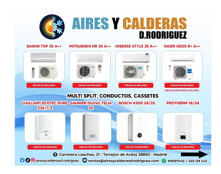 Aires y Calderas D. Rodríguez AIRE ACONDICIONADO: EQUIPOS E INSTALACIONES
